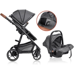 BabyGO Combi Kinderwagen Simple X Air 3 In 1 Grey Melange 9 BabyGO Combi Kinderwagen Simple X Air 3 In 1 Grey Melange -Kinder Winkel babygo combi kinderwagen simple x air 3 in 1 grey melange a364148 2