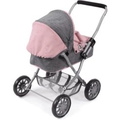 BAYER CHIC 2000 Mini Poppenwagen SMARTY Melange Grijs Roze -Kinder Winkel bayer chic 2000 mini poppenwagen smarty melange grijs roze a271214 2