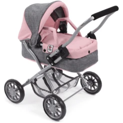 BAYER CHIC 2000 Mini Poppenwagen SMARTY Melange Grijs Roze -Kinder Winkel bayer chic 2000 mini poppenwagen smarty melange grijs roze a271214 3