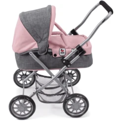 BAYER CHIC 2000 Mini Poppenwagen SMARTY Melange Grijs Roze -Kinder Winkel bayer chic 2000 mini poppenwagen smarty melange grijs roze a271214 4