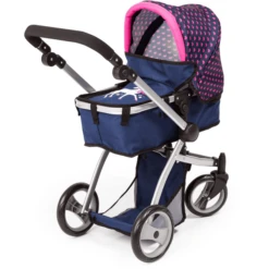 Bayer Design Combinatie Poppenwagen Mega Set, Blauw Met Hartjes En Eenhoorn -Kinder Winkel bayer design combinatie poppenwagen mega set blauw met hartjes en eenhoorn a295797 2