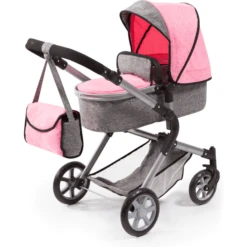 Bayer Design Poppenwagen City Neo Grijs/roze