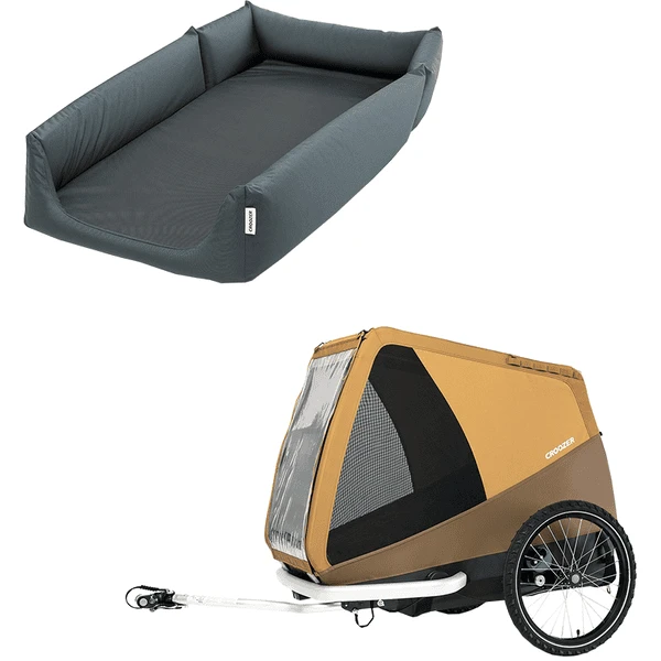 CROOZER Hondenfietskar Hond Tammo Moss Green Inclusief Hondenbed Sundown Yellow 3 CROOZER Hondenfietskar Hond Tammo Moss Green Inclusief Hondenbed Sundown Yellow