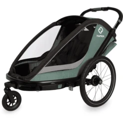 Hamax Kinderfietskar Cocoon Met Verstelbare Slaapstand Green / Black -Kinder Winkel hamax kinderfietskar cocoon met verstelbare slaapstand green black a415125 2