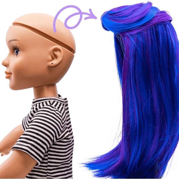 I'M A GIRLY Blauwe Lange Pruik 4 I'M A GIRLY Blauwe Lange Pruik - Afbeelding 2