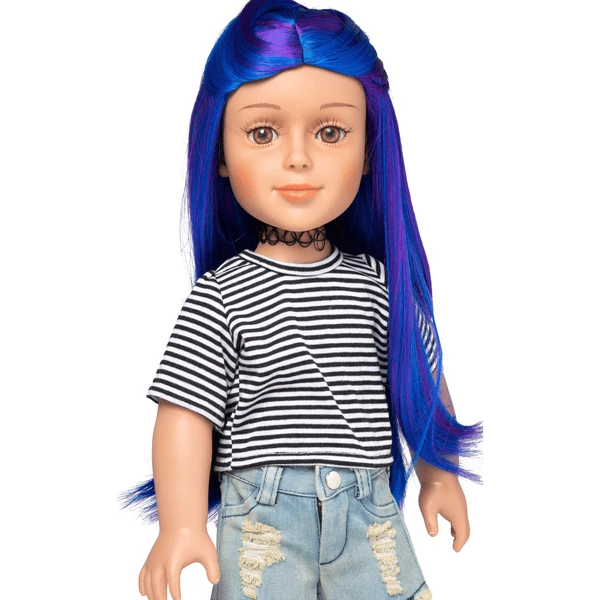 I'M A GIRLY Blauwe Lange Pruik 5 I'M A GIRLY Blauwe Lange Pruik - Afbeelding 3