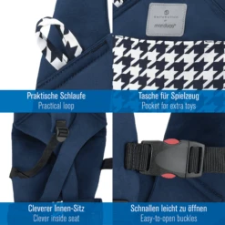 Manduca Draagzak Poppen By Bellybutton Pepita Navy -Kinder Winkel manduca draagzak poppen by bellybutton pepita navy a389683 4