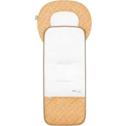 Odenwälder Kinderwagenmatje Babycool White Leaves Mosterd -Kinder Winkel odenwaelder kinderwagenmatje babycool white leaves mosterd a347177 3