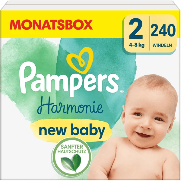 Pampers® Pampers Harmonie Maat 2, 4kg - 8kg, Maandbox (1x240 Luiers) 3 Pampers® Pampers Harmonie Maat 2, 4kg - 8kg, Maandbox (1x240 Luiers)