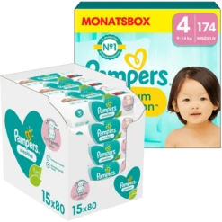 Pampers® Pampers Premium Protection , Maat 4, 9-14kg, Maandbox (1x 174 Luiers) En Pampers Sensitive Natte Doekjes 1200 Doekjes (15 X 80 Stuks) -Kinder Winkel pampers premium protection maat 4 9 14kg maandbox 1x 174 luiers en pampers sensitive natte doekjes 1200 doekjes 15 x 80 stuks a409050 4