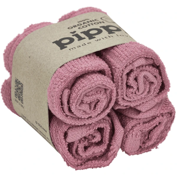 Pippi Washandjes 4-pack Oude Roos 3 Pippi Washandjes 4-pack Oude Roos