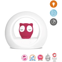 Zazu ™ LOU Het Uilennachtlicht Met Geluidssensor In Wit Met Roze -Kinder Winkel zazu lou het uilennachtlicht met geluidssensor in wit met roze a298688 3